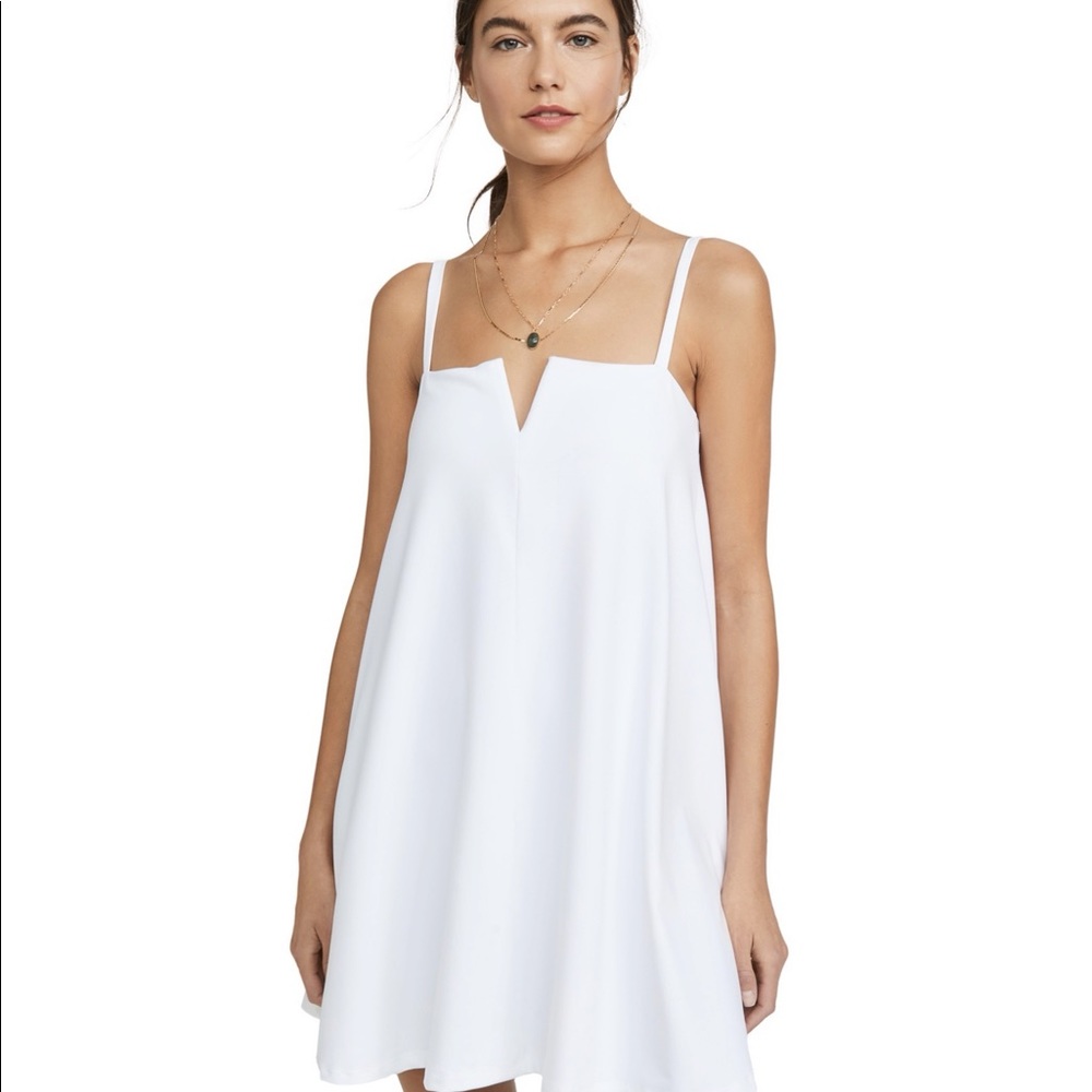 Susana Monaco white flared v-wire tank dress
